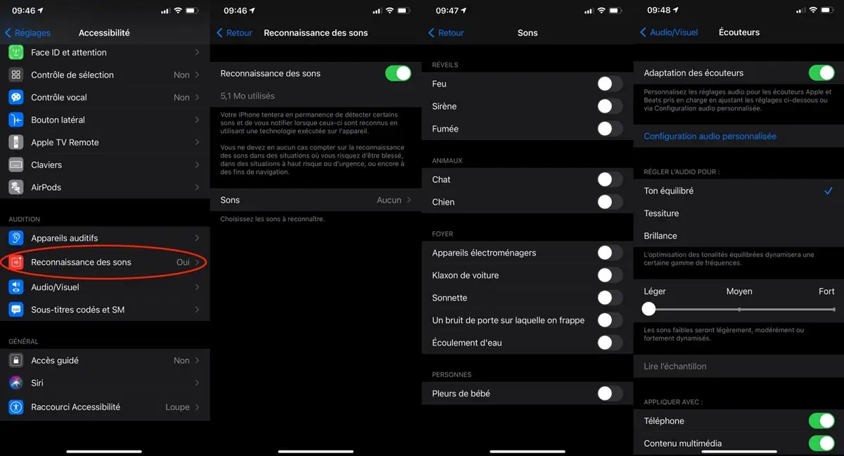 iOS 14 et Accessibilité : reconnaissance des sons et adaptation des écouteurs