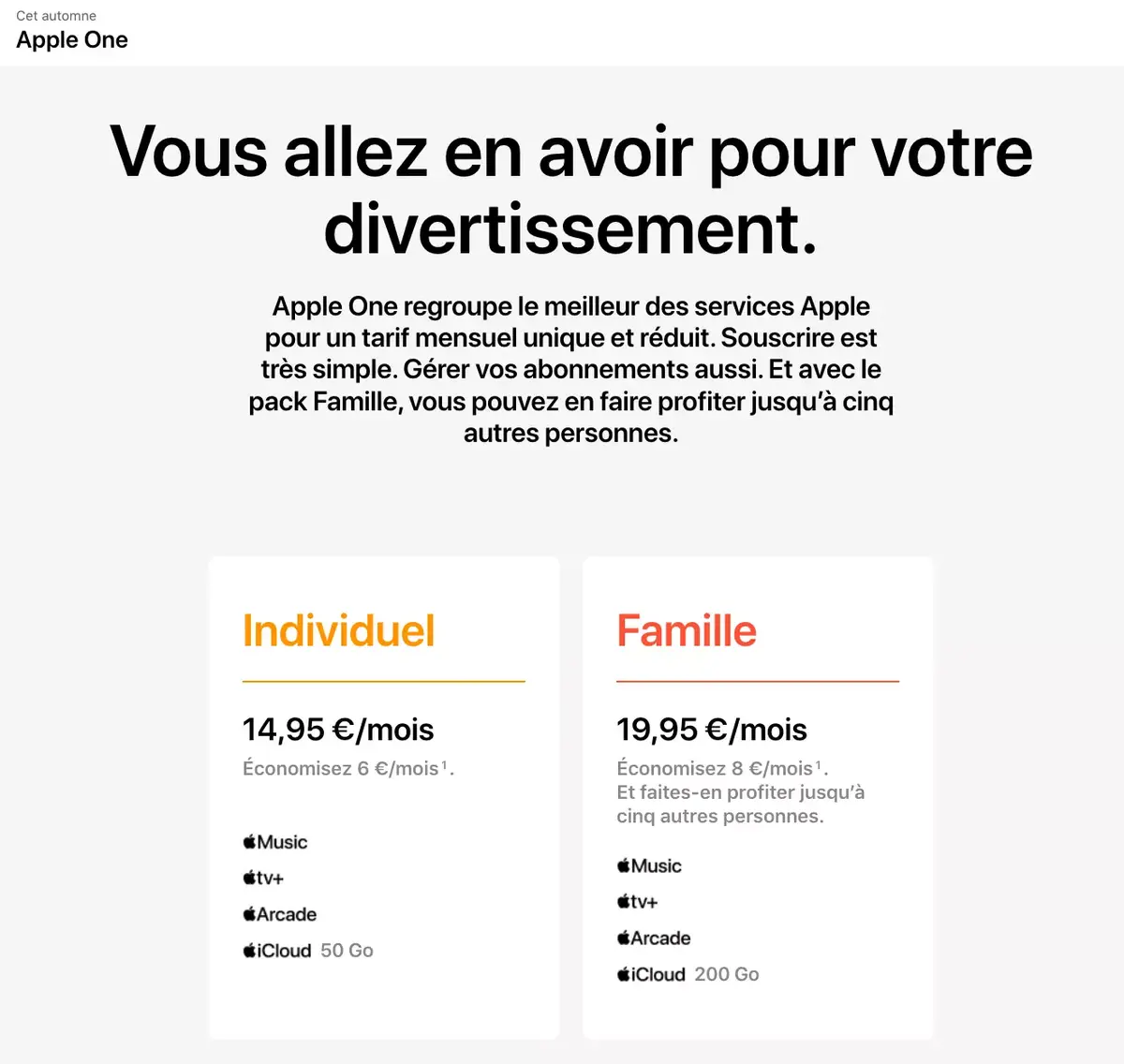 Apple One saura gérer plusieurs Apple ID pour un même utilisateur