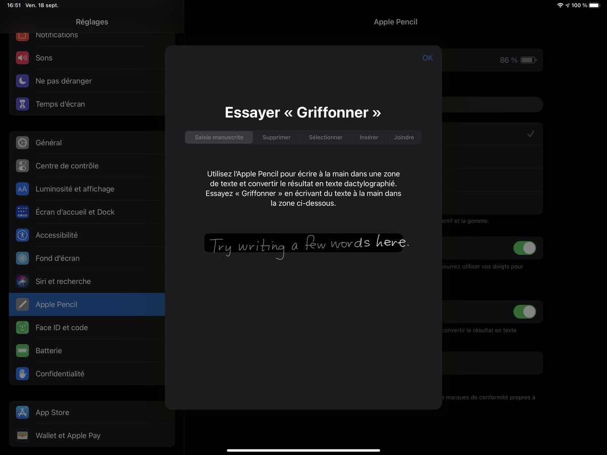 iPadOS 14 : comment activer l'option Griffonner avec l'Apple Pencil