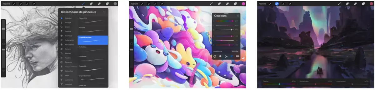 Procreate 5X : filtres inédits, outils Apple Pencil /flou, capture de palette, calque privé