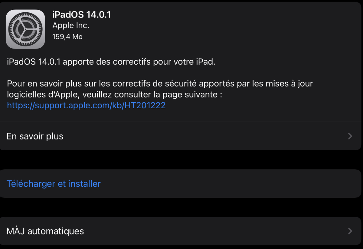 Apple déploie iOS/iPadOS 14.0.1, tvOS 14.0.1 et watchOS 7.0.1