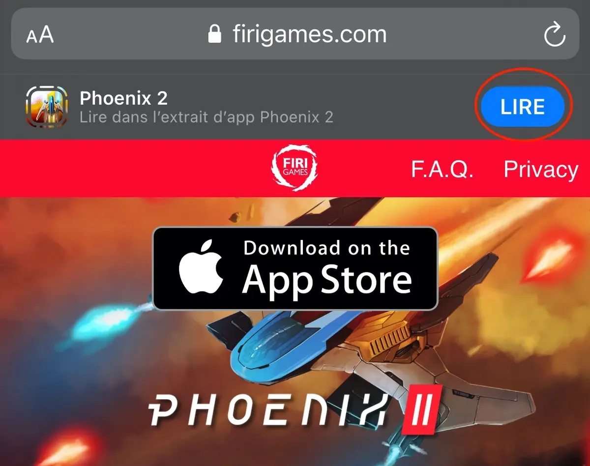 iOS 14 : App Clips permet d'essayer rapidement le jeu Phoenix II sans installer l'application