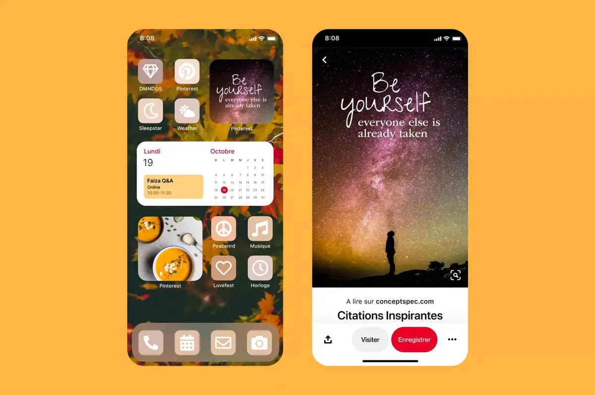 iOS 14 : Pinterest sort aussi son widget (pour épingler ses tableaux préférés)