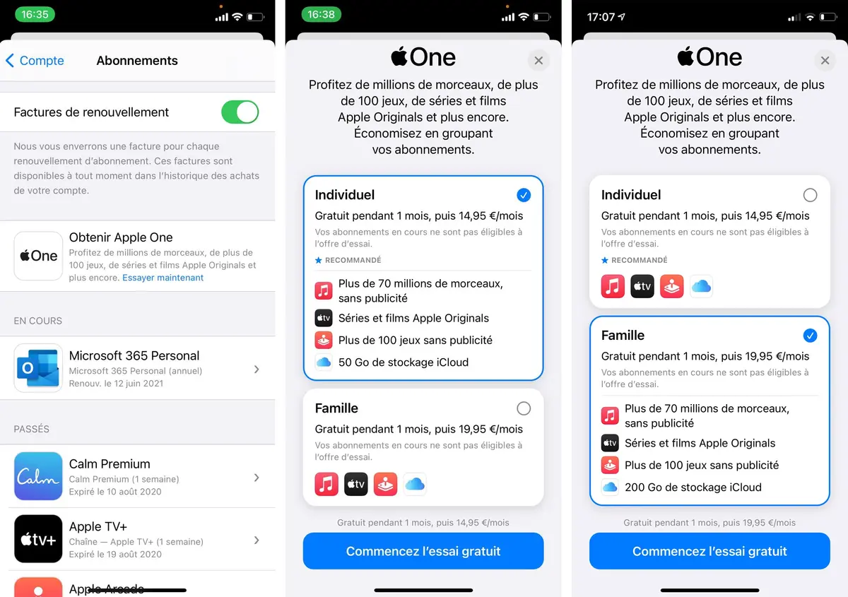 La formule groupée "Apple One" est disponible dès 14,95 euros
