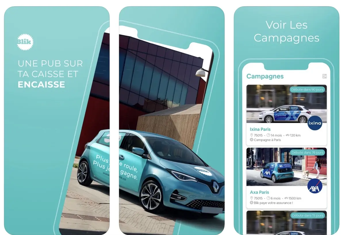 Une app française pour se rémunérer avec de la pub sur sa voiture (Blik)