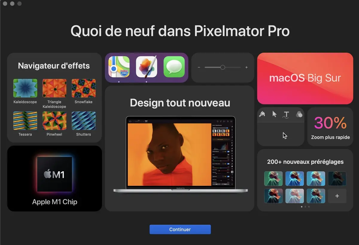 Pixelmator Pro est compatible avec macOS Big Sur et la puce M1