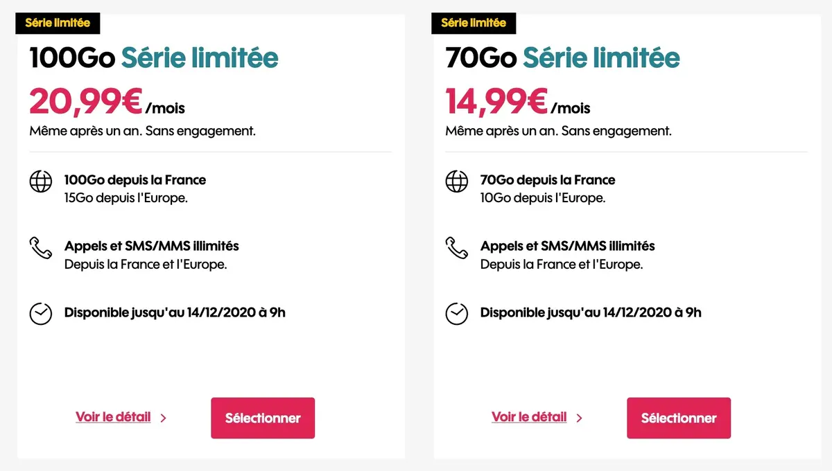 Bons plans opérateurs : des offres sans engagement à partir de 13,99€ (de 70 à 100Go)