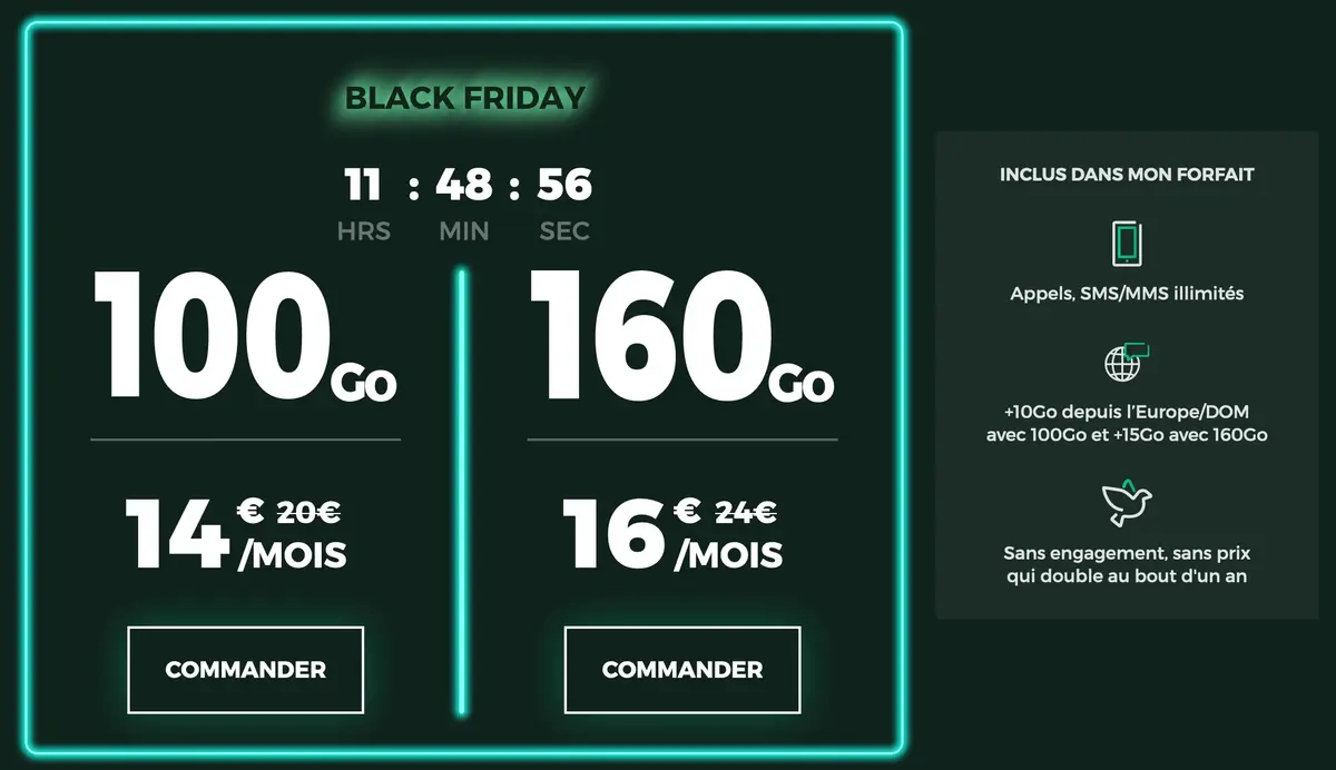 Bons plans opérateurs : des offres sans engagement à partir de 10,99€ (de 70 à 160Go)