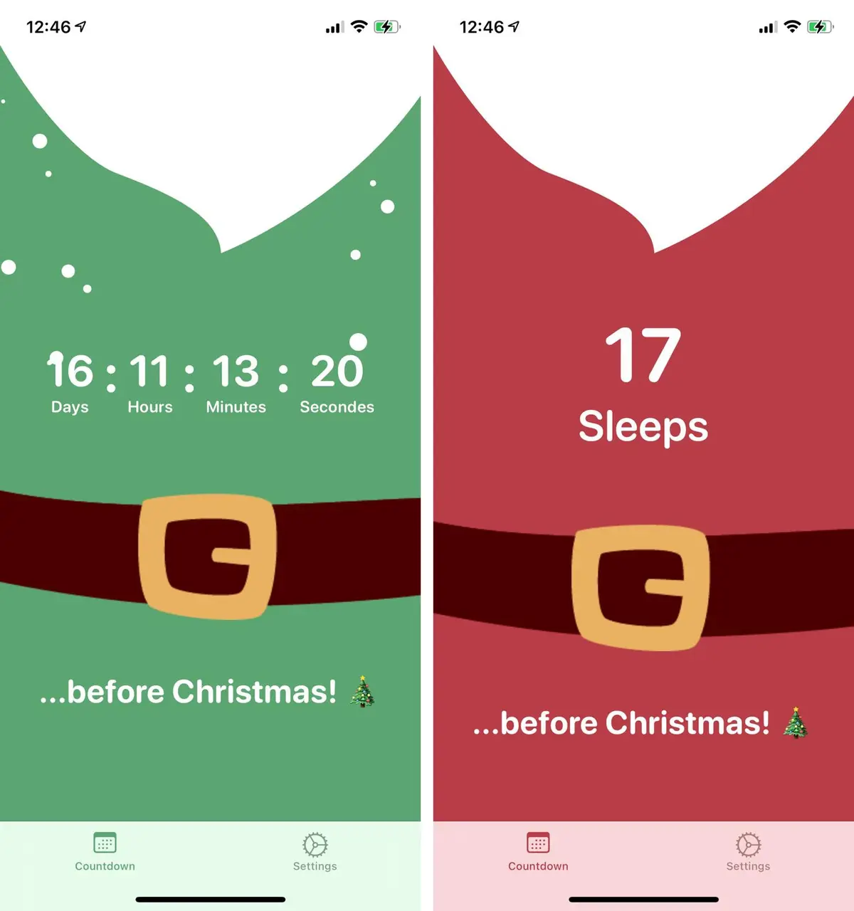 Compte à rebours de Noël propose un petit widget pour iPhone (avec de la neige)