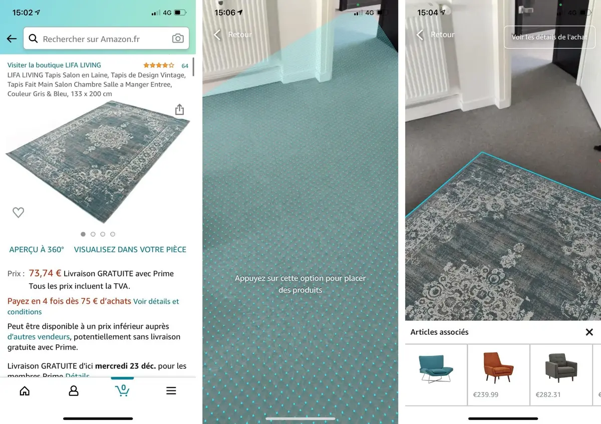 L'app Amazon permet de visualiser des meubles en AR dans sa maison