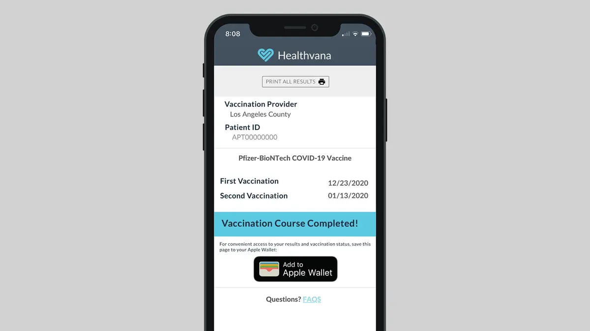 Aux USA, l'app Wallet permet d'ajouter un certificat de vaccination anti-Covid19