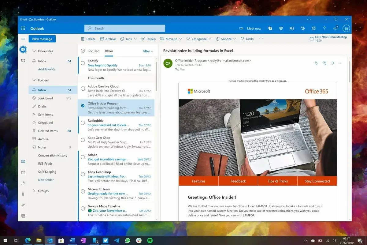 Microsoft travaille sur une version universelle d'Outlook