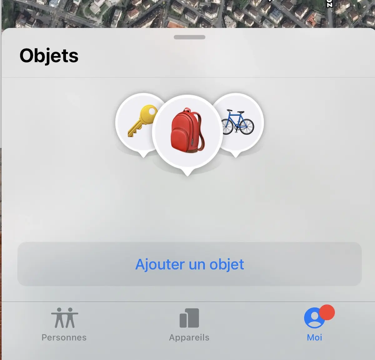 Un onglet "Objets" caché dans la fonction "Localiser" d'iOS 14.3 (AirTags ?)