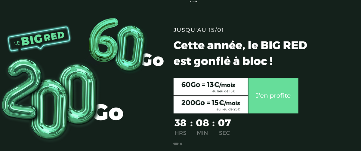 BIG RED : offre sans engagement 200Go pour 15euros/mois jusqu'au 15/01