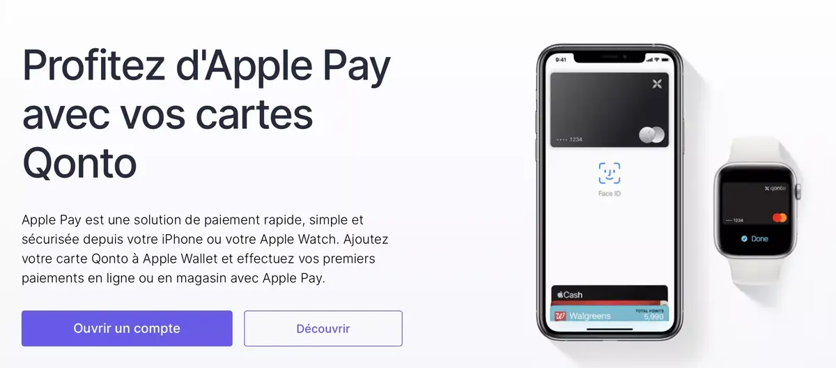 Apple Pay est disponible chez Qonto