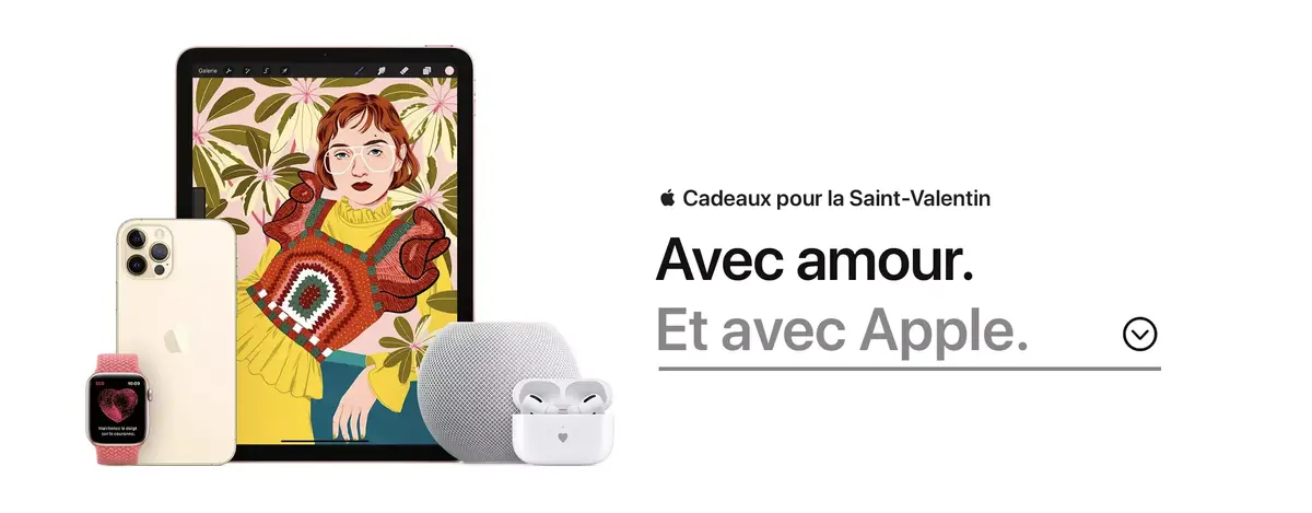 Apple publie son guide de cadeau pour la Saint Valentin (vivre d'amour et de pomme ?)