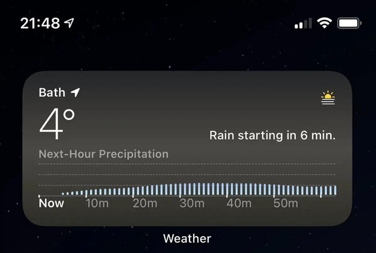 iOS 14.5: מזג האוויר מתחיל להציג תחזיות לפי שעה באירופה (גשם ושלג)