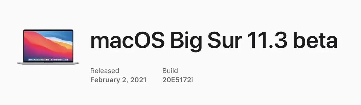 Première beta pour macOS Big Sur 11.3