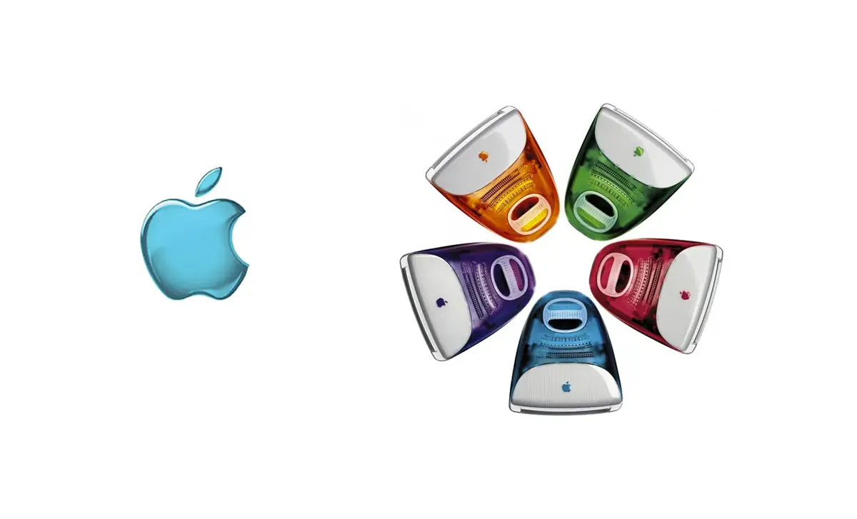 Apple a fait varier les couleurs de son logo pour les iMac et les iBook.