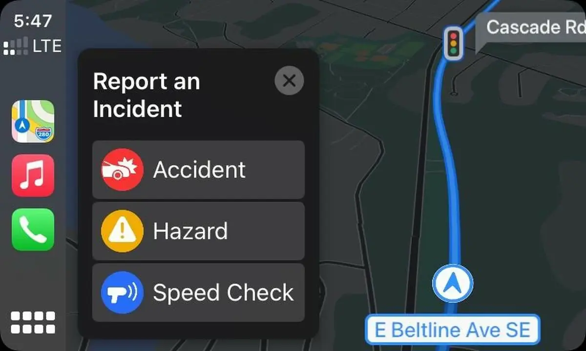 La bêta d'iOS 14.5 permet de signaler radars, accidents ou incidents dans Plans