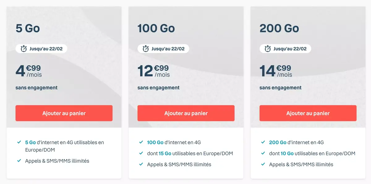 Bons plans opérateurs : 10 offres sans engagement à partir de 4,99€ (de 5 à 200Go)