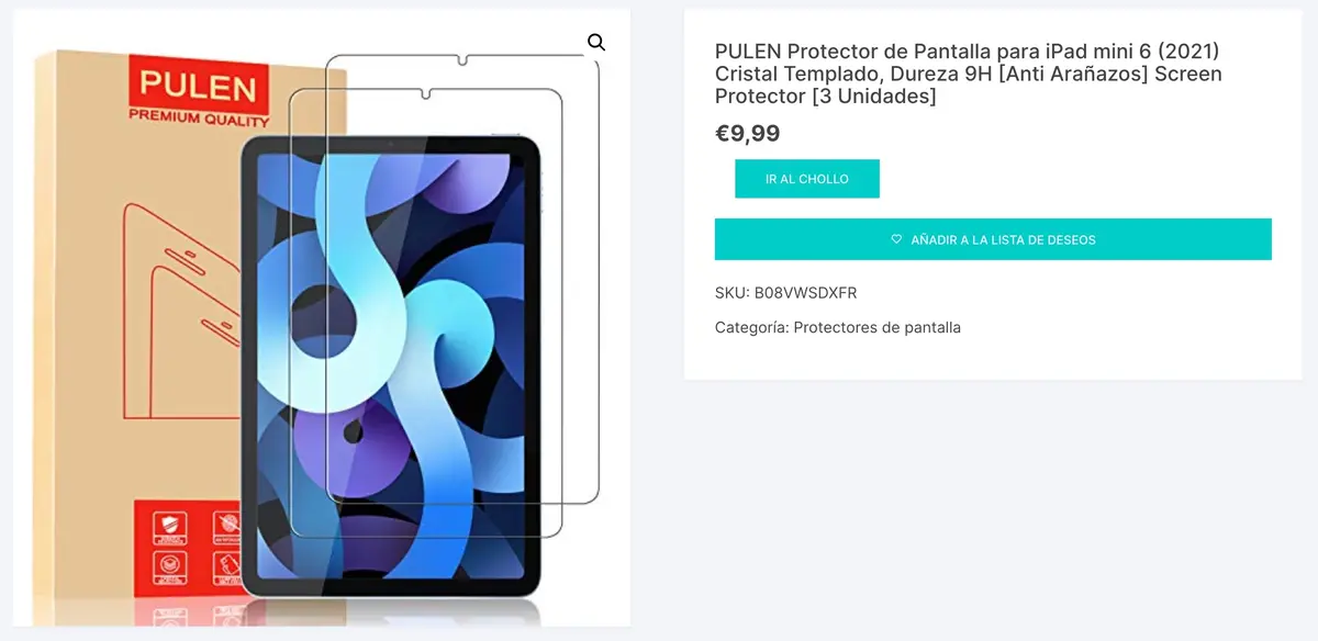 L’image du jour : tiens, un iPad mini 6 chez un accessoiriste espagnol !