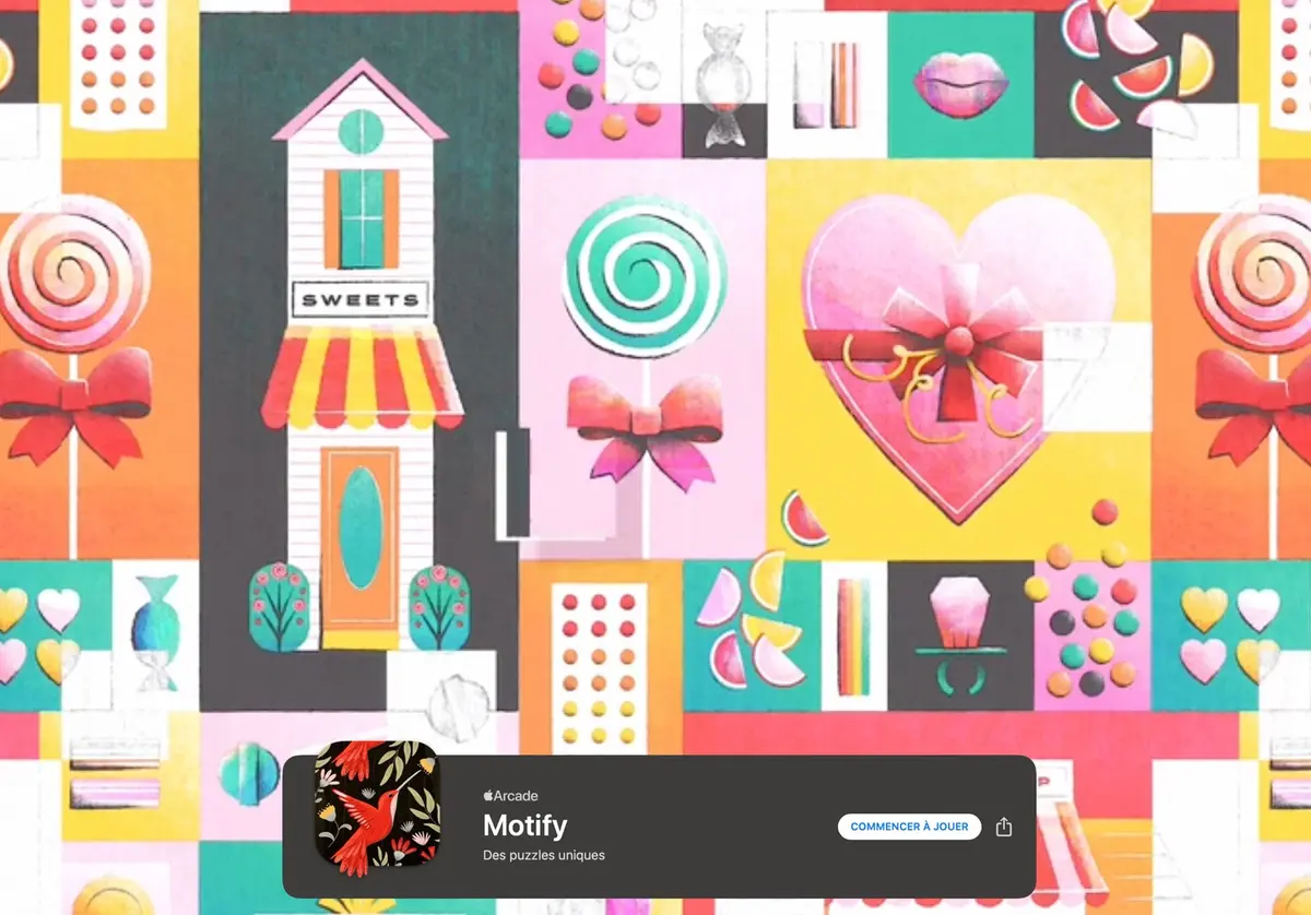 Le jeu de puzzle "Motify" propose d'assembler des motifs reposants sur Apple Arcade