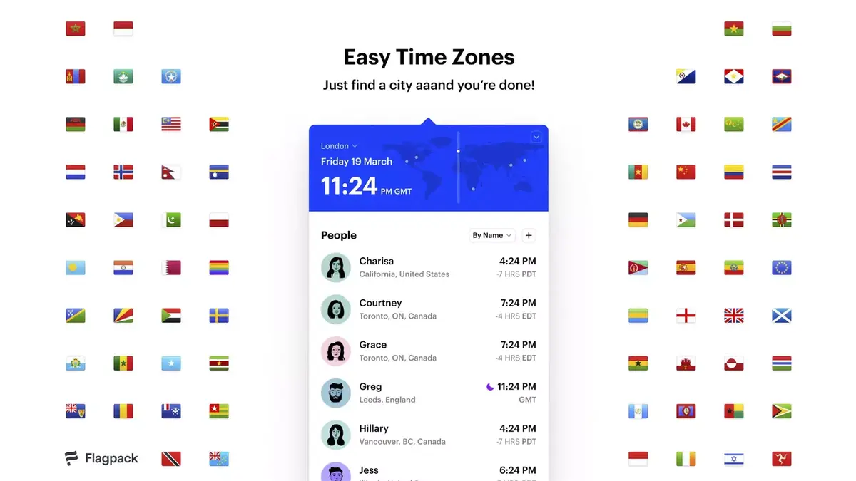 Time Zone Pro permet de s’organiser en fonction des fuseaux horaires de ses contacts