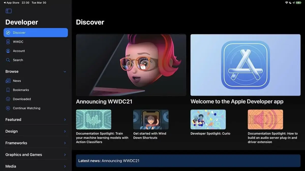 L'App Apple Developer évolue avant la WWDC 2021