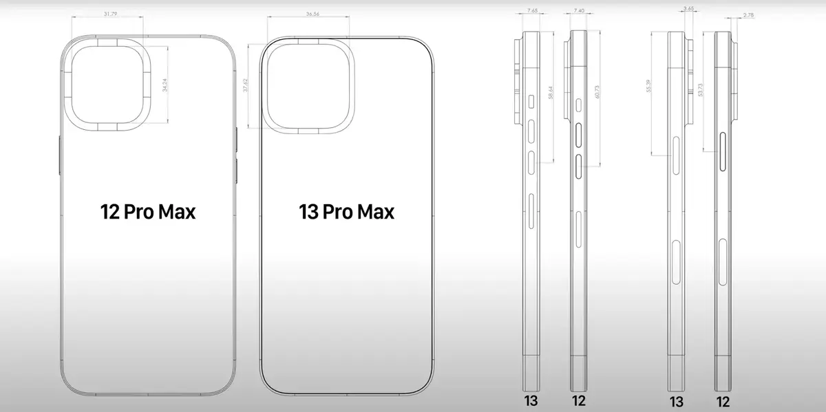 iPhone 13 : des fichiers CAD en balade sur le net (avec un module photo plus gros)