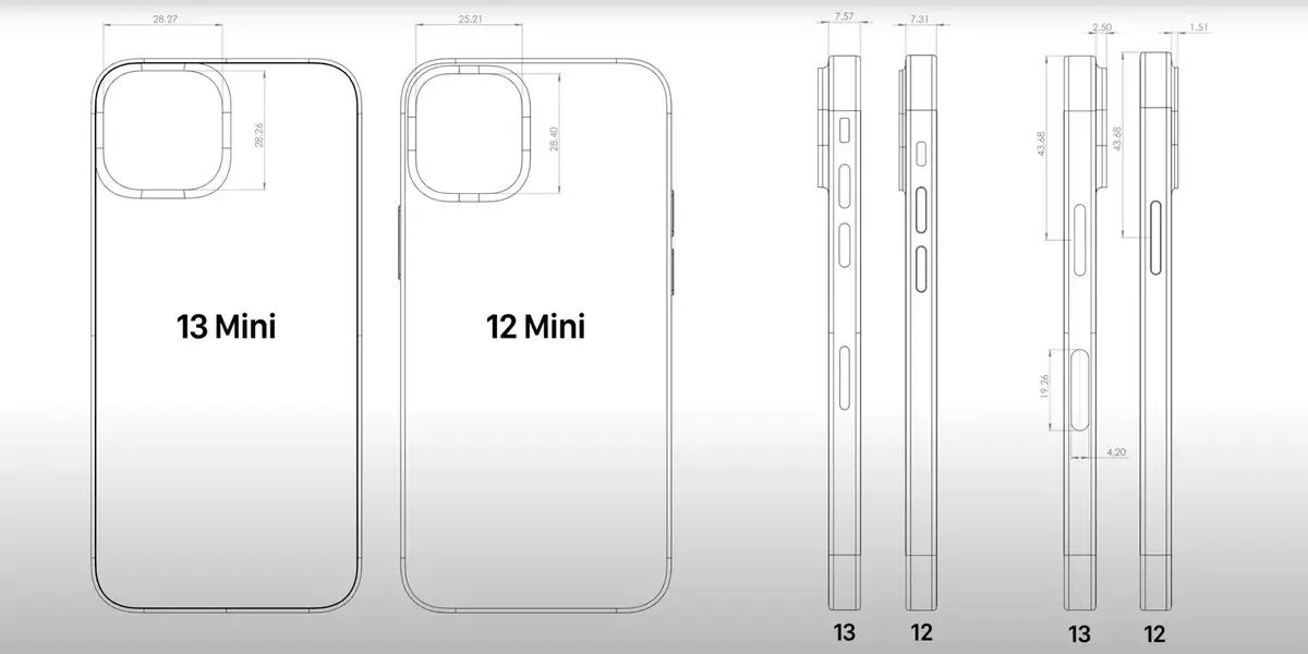 iPhone 13 : des fichiers CAD en balade sur le net (avec un module photo plus gros)