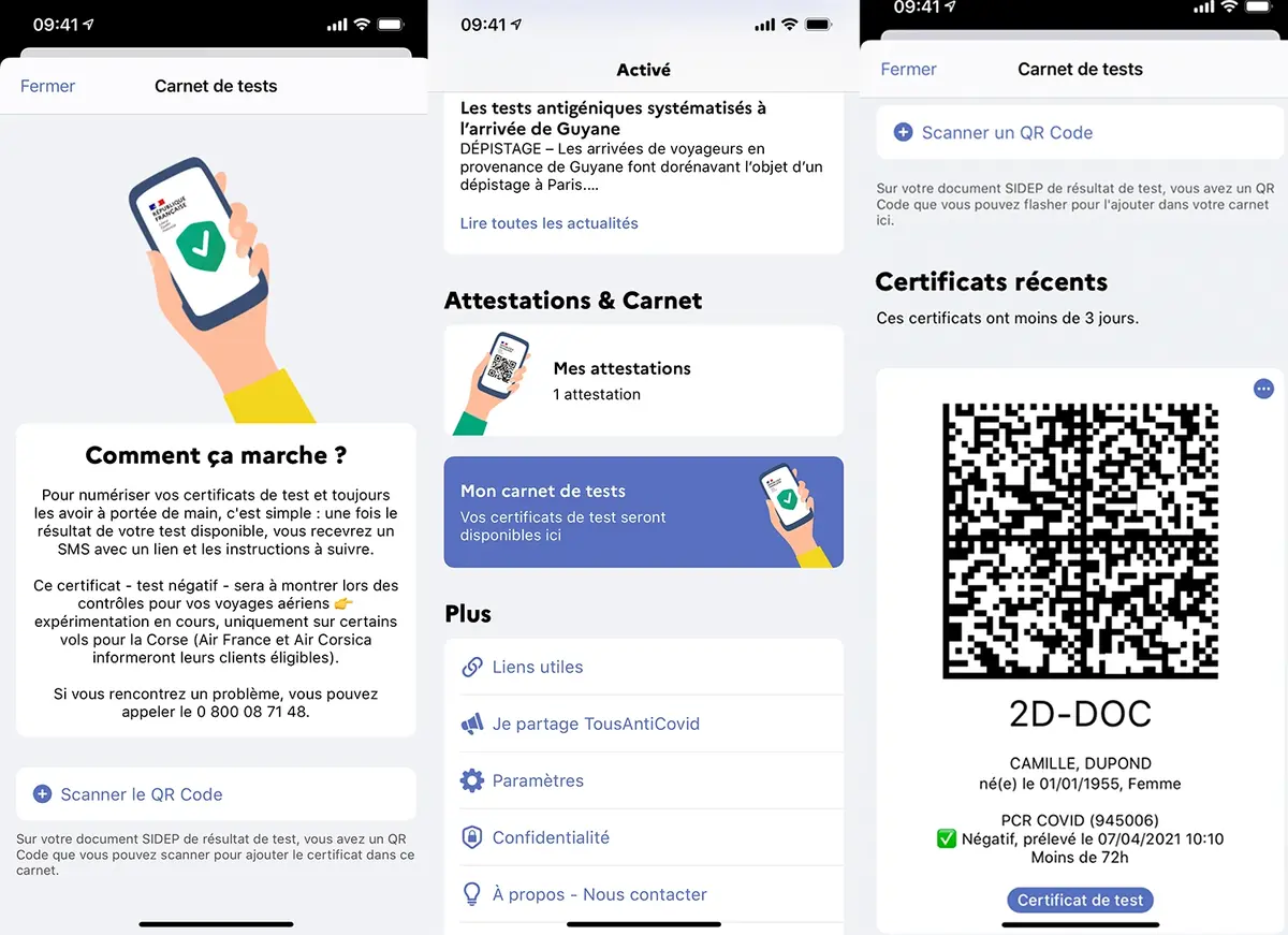 Voici à quoi ressemblera le certificat de test/vaccination dans TousAntiCovid (+sondage)