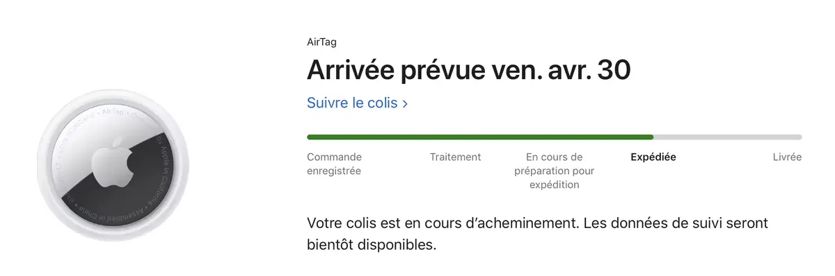 Les premiers AirTags sont expédiés (livraison demain)