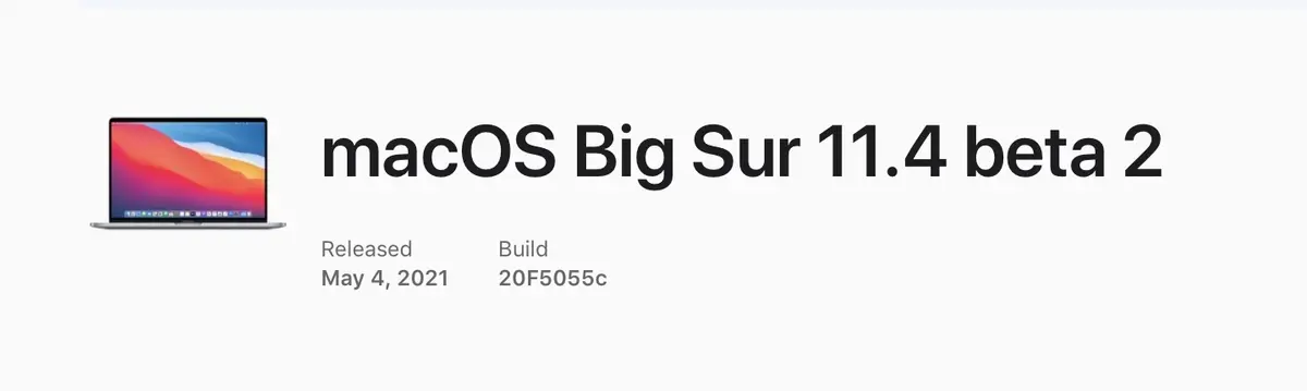 macOS Big Sur 11.4 beta 2 disponible pour les développeurs