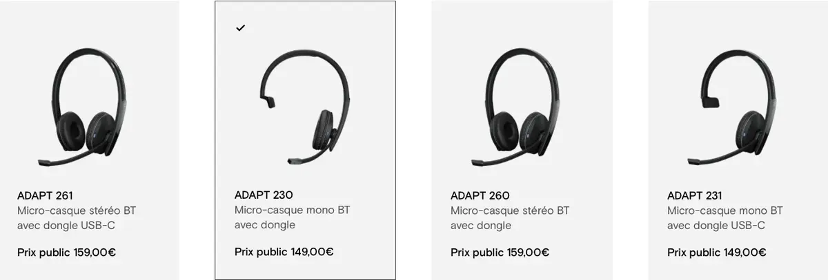 Adapt 200 : une gamme de micro-casques Bluetooth pour le télétravail chez Epos