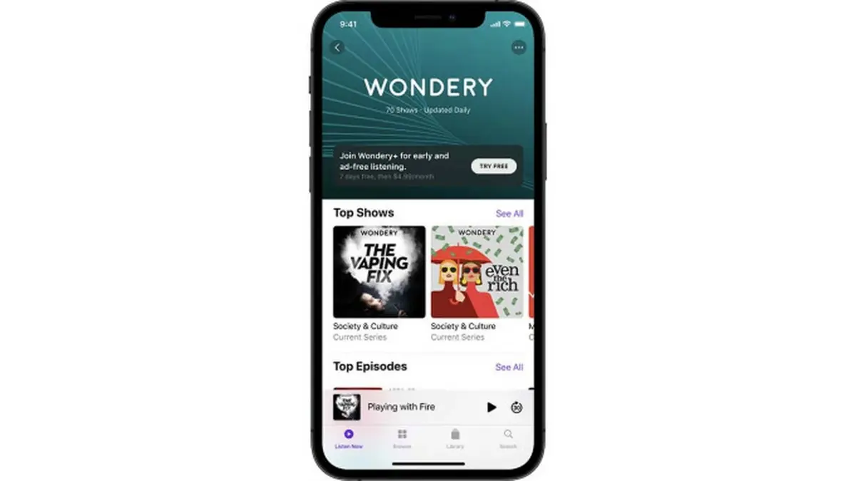 Wondery+ (Amazon) sera disponible via Apple Podcasts