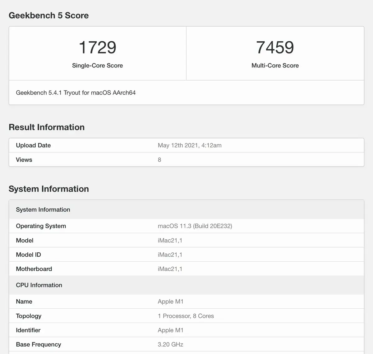 Un premier bench de l'iMac M1, 56% plus rapide que l'ancien modèle