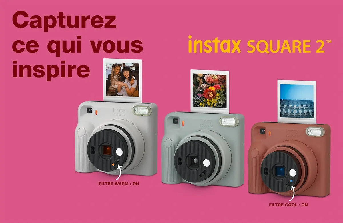Instax Square 2&nbsp;: le photo carr&eacute; de Fujifilm revient, et il change d'humeur d'un coup de molette