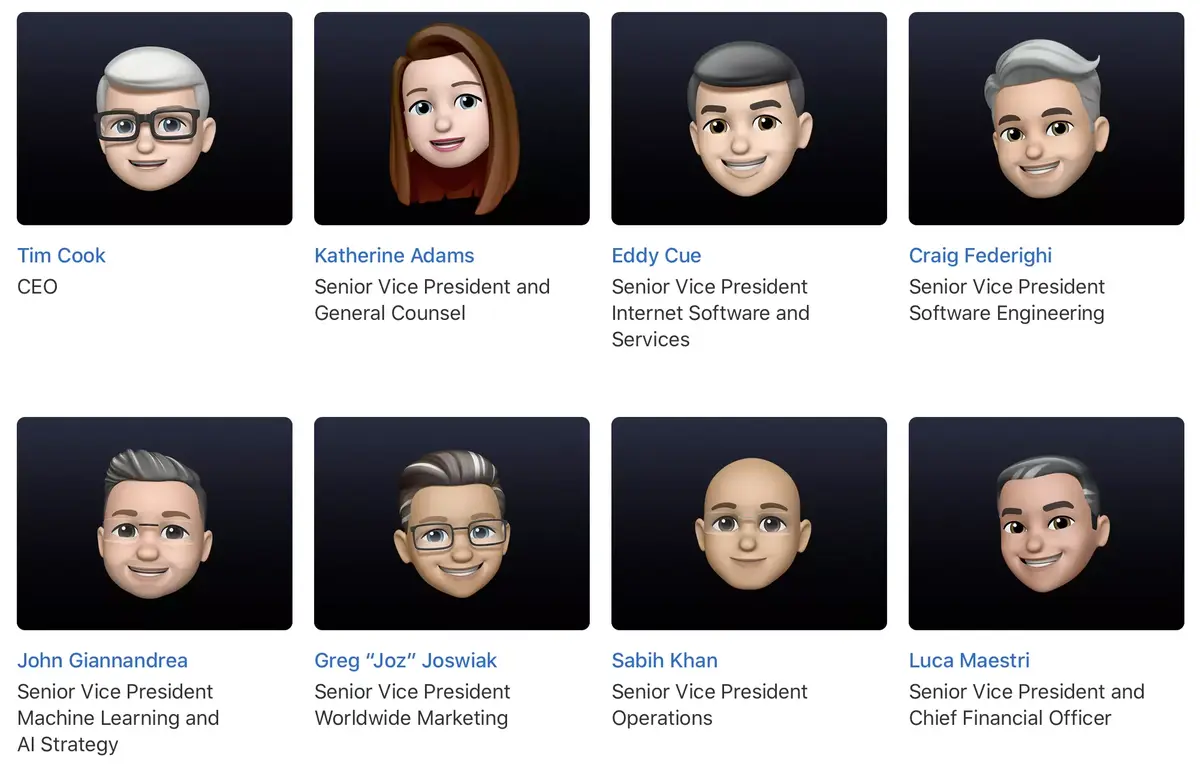 Apple : de nouveaux memojis de ses dirigeants #WWDC21