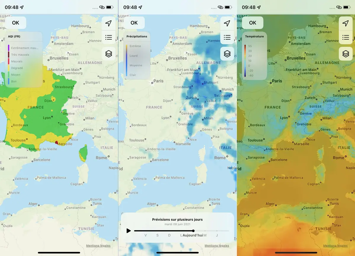 iOS 15 : Météo bénéficie d'un nouveau look (mais toujours pas d'app sur iPad)