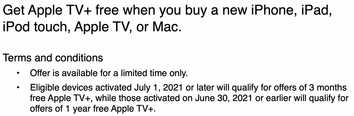 Apple ne proposerait plus que 3 mois gratuits sur Apple TV+