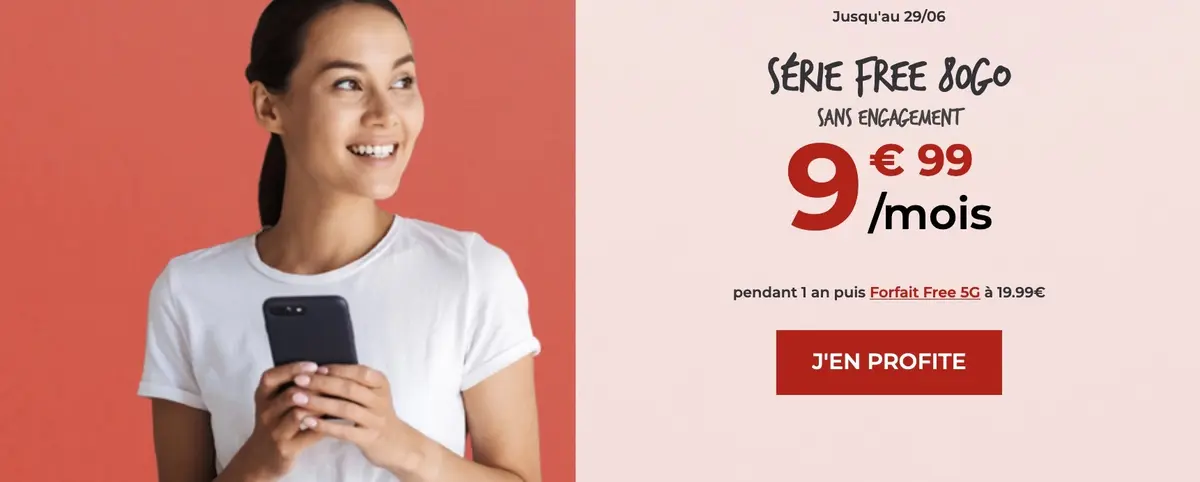 Free : un nouveau forfait à 80 Go pour 9,99€