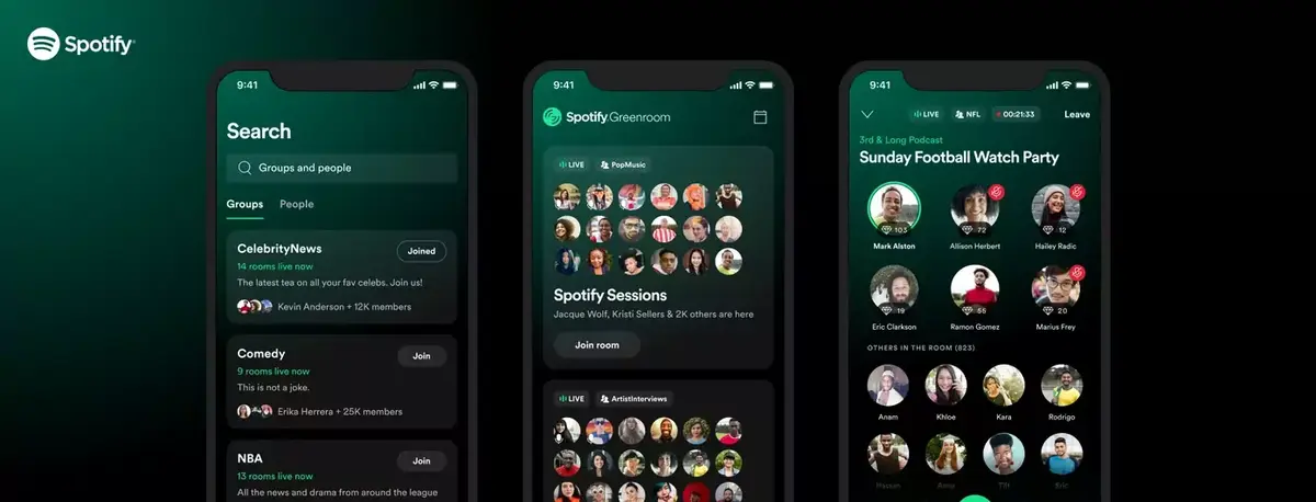 Spotify lance Greenroom, son application Clubhouse