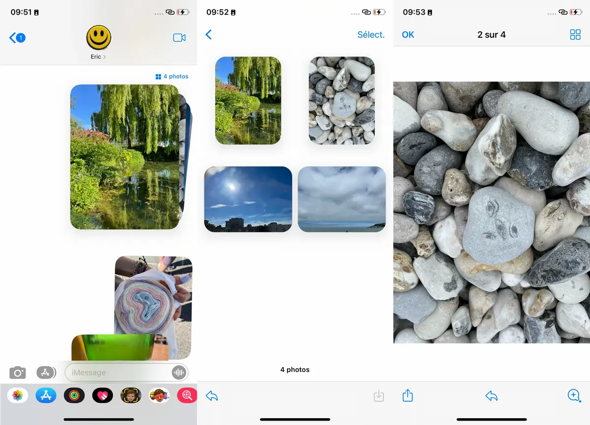 iOS 15 empile les photos sur Messages (nouvelle présentation)