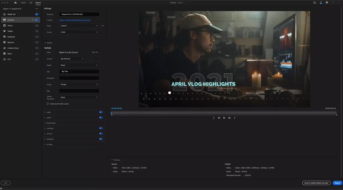 Adobe Premiere Pro : export-import, barre de menus, performances améliorées