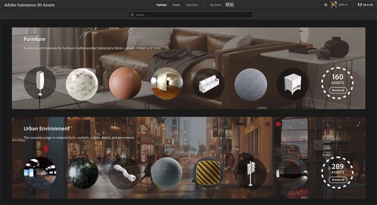 Adobe dévoile une nouvelle offre  "Substance 3D" (avec de nombreux outils et services)