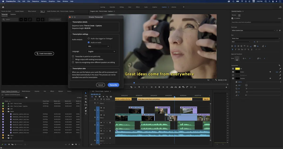 Adobe After Effects et Premiere Pro : Mac M1, sous-titrage vidéos, animation, multi-frame