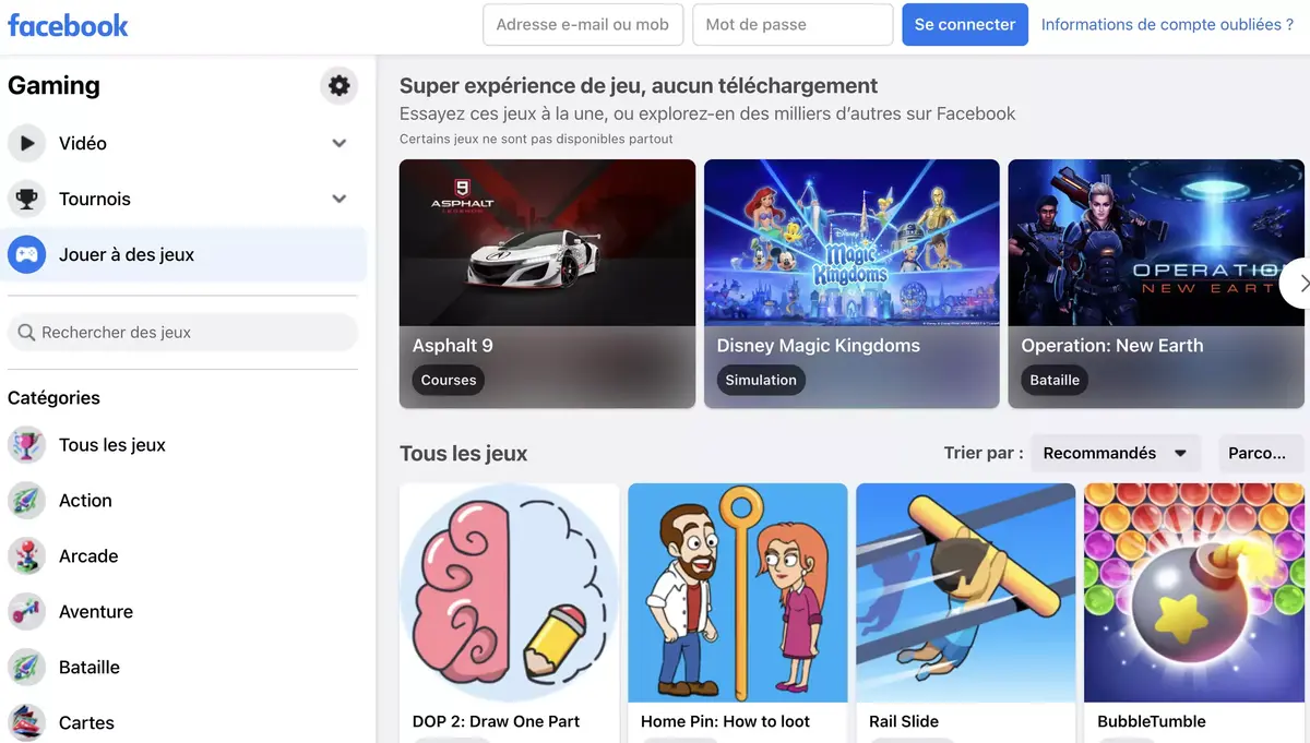 Facebook sort son service de cloud gaming sur iOS/ iPadOS, via une web app