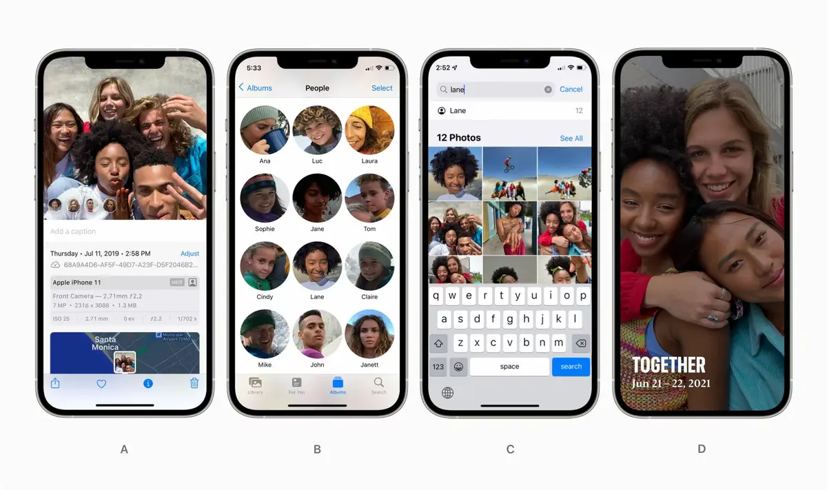 iOS 15 : Apple détaille les améliorations de la reconnaisance des personnes de Photos