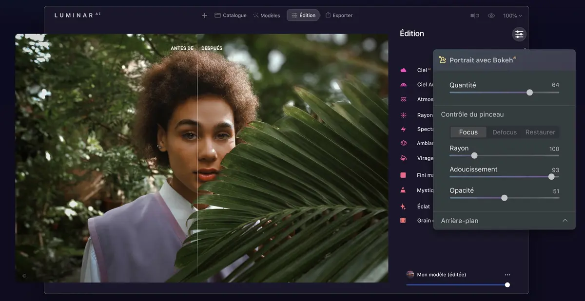 LuminarAI Update 4 permet d'obtenir un effet bokeh en quelques clics